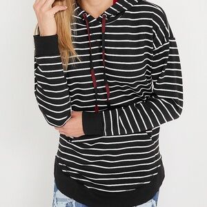 GUC Homeward Black Striped Brushed Plaid Hoodie XXL